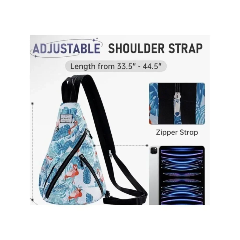 Flamingo Sling Backpack Convertible Crossbody Daypack Travel Beach Unisex Water